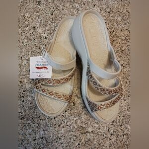 Skechers Foamis Stylish Women's Sandals - Beige and Brown